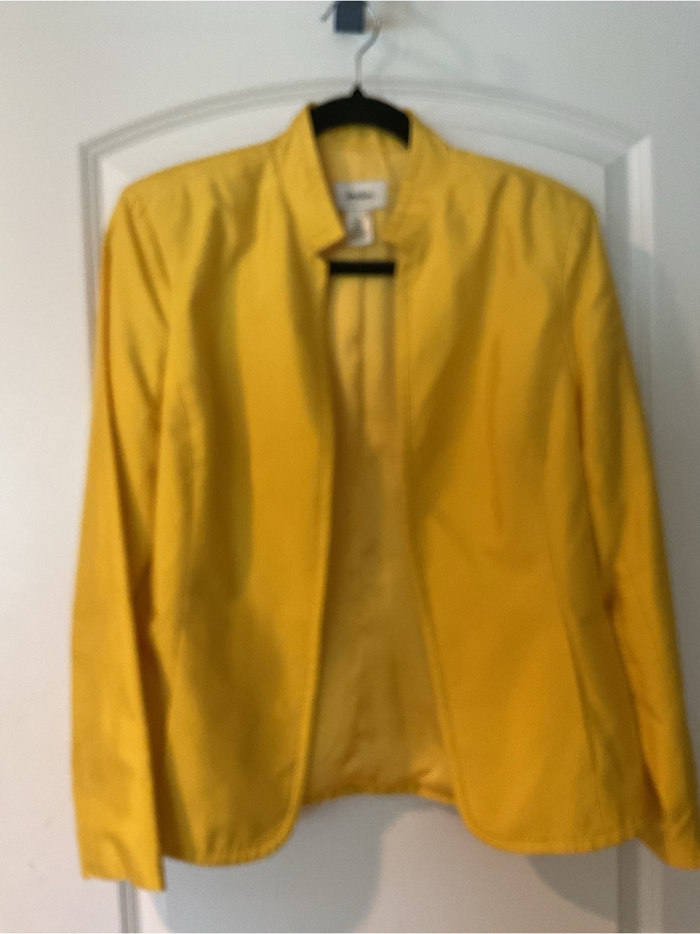 Neiman Marcus Bright Yellow Open-Front Blazer